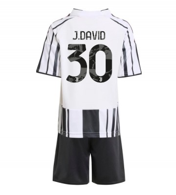 Juventus Jonathan David #30 Hjemmebanetrøje Børn 2025-26 Kortærmet (+ Korte bukser)